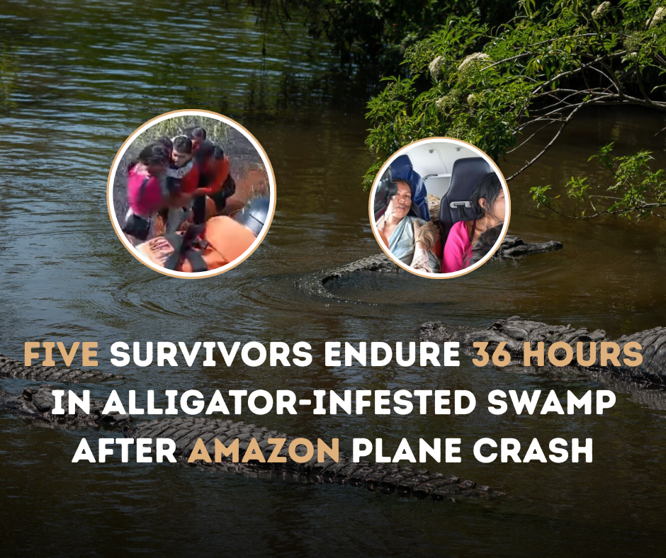 Five Survivors Endure 36 Hours in Alligator-Infested Swamp After Amazon Plane Crash
